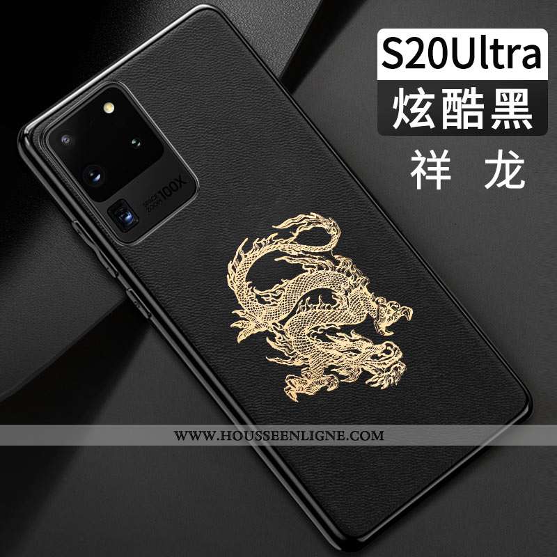 Étui Samsung Galaxy S20 Ultra Tendance Cuir Silicone Tout Compris Modèle Fleurie Style Chinois Orang