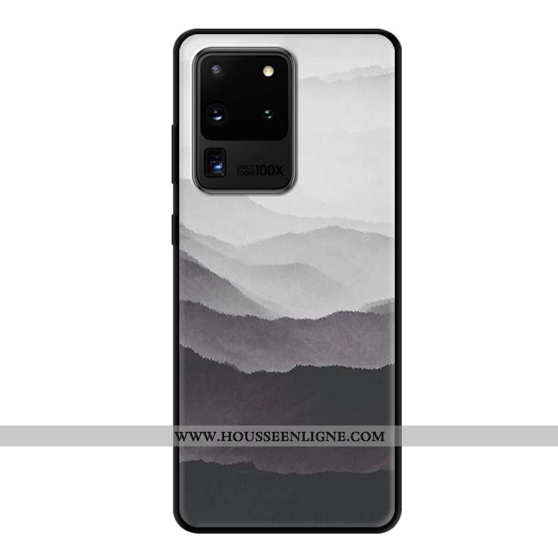 Étui Samsung Galaxy S20 Ultra Tendance Fluide Doux Gris Créatif Protection Personnalité Étoile