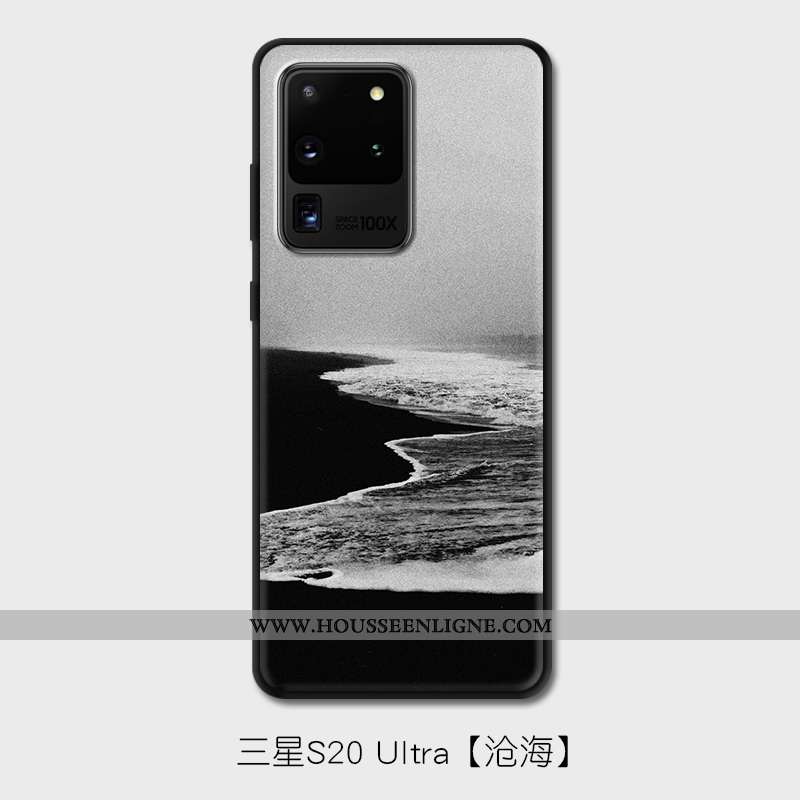 Étui Samsung Galaxy S20 Ultra Tendance Fluide Doux Gris Créatif Protection Personnalité Étoile