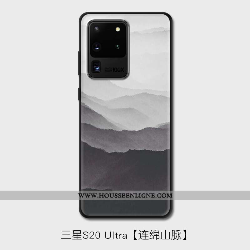 Étui Samsung Galaxy S20 Ultra Tendance Fluide Doux Gris Créatif Protection Personnalité Étoile