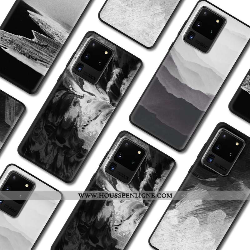 Étui Samsung Galaxy S20 Ultra Tendance Fluide Doux Gris Créatif Protection Personnalité Étoile