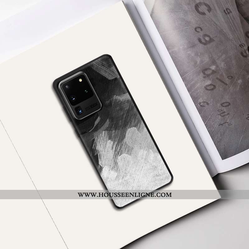 Étui Samsung Galaxy S20 Ultra Tendance Fluide Doux Gris Créatif Protection Personnalité Étoile