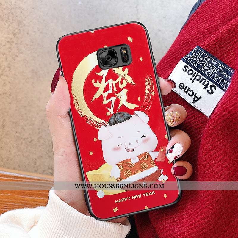 Étui Samsung Galaxy S6 Charmant Fluide Doux Téléphone Portable Silicone Étoile Coque Rouge
