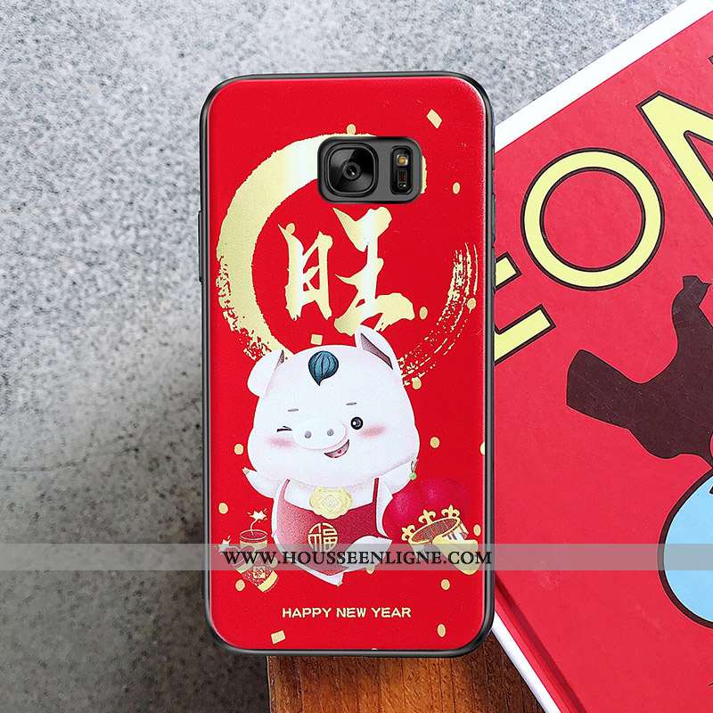 Étui Samsung Galaxy S6 Charmant Fluide Doux Téléphone Portable Silicone Étoile Coque Rouge