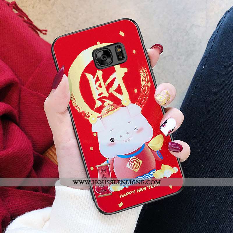 Étui Samsung Galaxy S6 Charmant Fluide Doux Téléphone Portable Silicone Étoile Coque Rouge