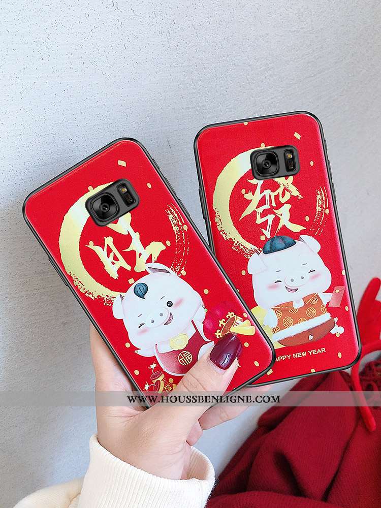 Étui Samsung Galaxy S6 Charmant Fluide Doux Téléphone Portable Silicone Étoile Coque Rouge