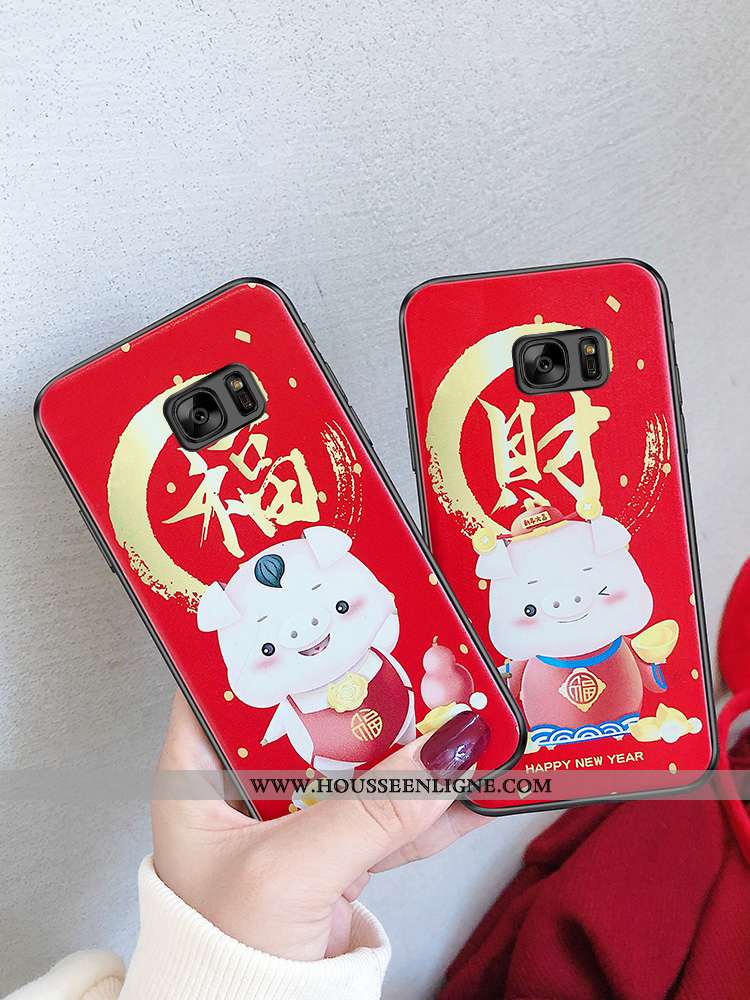 Étui Samsung Galaxy S6 Charmant Fluide Doux Téléphone Portable Silicone Étoile Coque Rouge