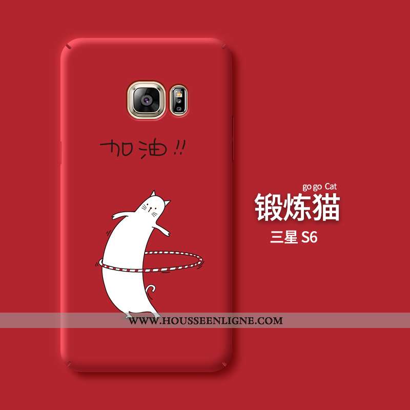Étui Samsung Galaxy S6 Dessin Animé Charmant Rose Délavé En Daim Téléphone Portable Créatif