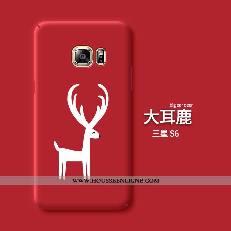 Étui Samsung Galaxy S6 Dessin Animé Charmant Rose Délavé En Daim Téléphone Portable Créatif