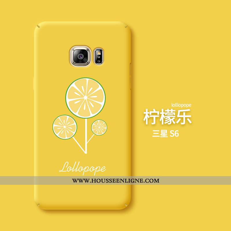 Étui Samsung Galaxy S6 Dessin Animé Charmant Rose Délavé En Daim Téléphone Portable Créatif