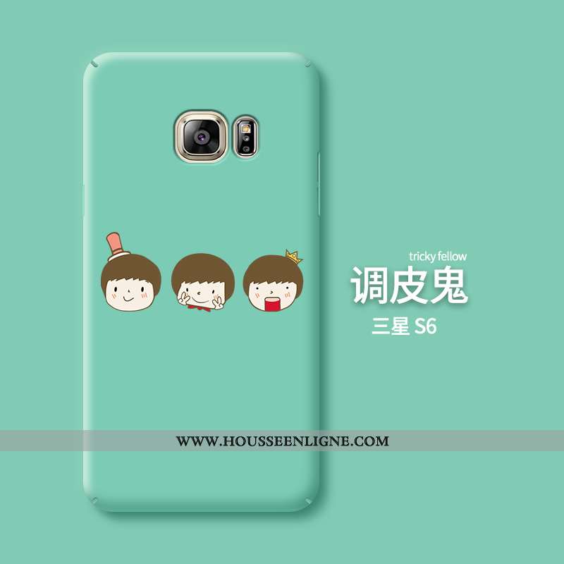 Étui Samsung Galaxy S6 Dessin Animé Charmant Rose Délavé En Daim Téléphone Portable Créatif