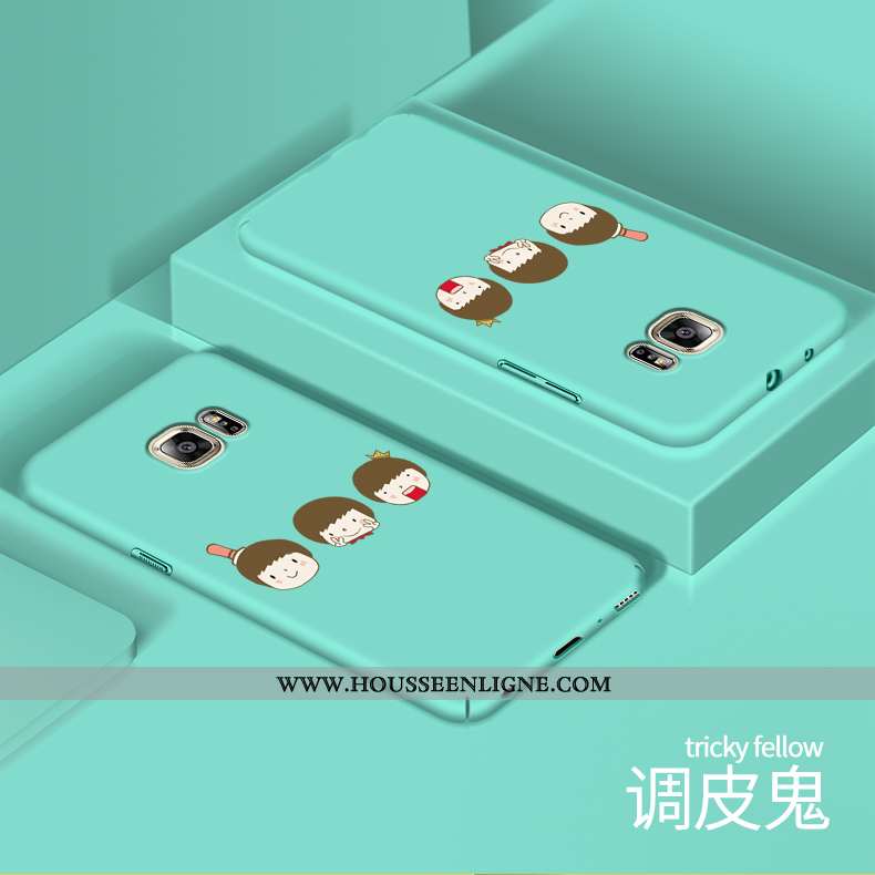 Étui Samsung Galaxy S6 Dessin Animé Charmant Rose Délavé En Daim Téléphone Portable Créatif