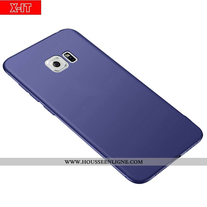 Étui Samsung Galaxy S6 Délavé En Daim Fluide Doux Protection Incassable Téléphone Portable Rouge Éto