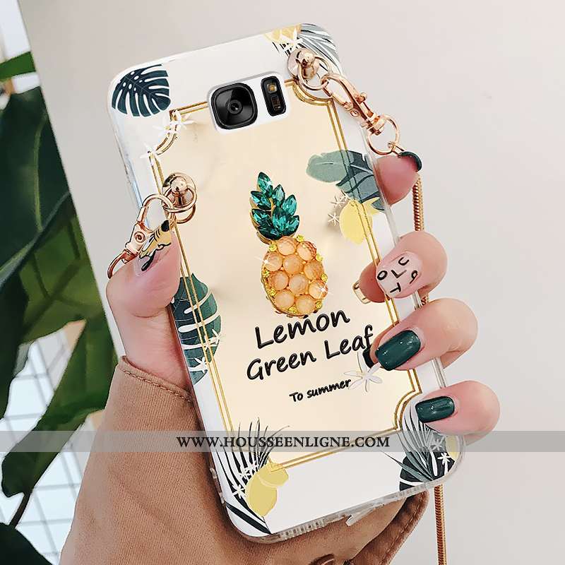 Étui Samsung Galaxy S6 Edge Chaîne Tendance Miroir Or Protection Petit Téléphone Portable Doré