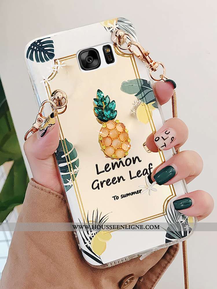 Étui Samsung Galaxy S6 Edge Chaîne Tendance Miroir Or Protection Petit Téléphone Portable Doré