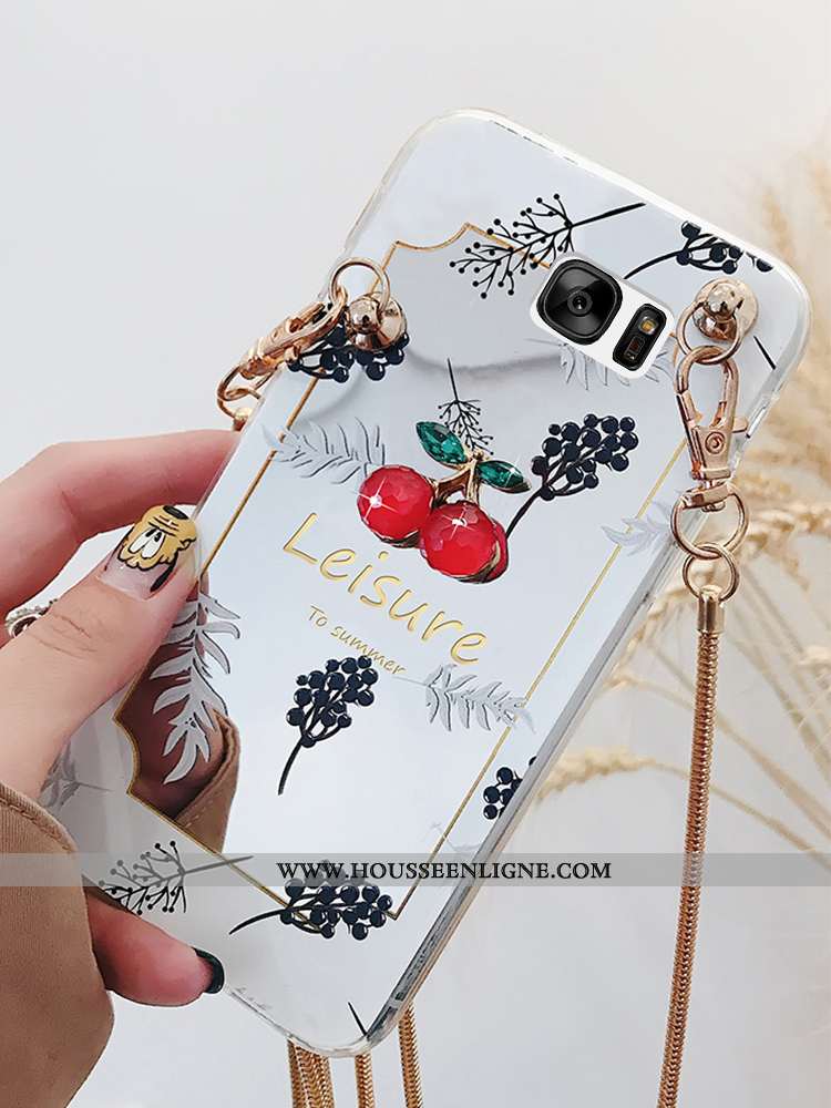 Étui Samsung Galaxy S6 Edge Chaîne Tendance Miroir Or Protection Petit Téléphone Portable Doré