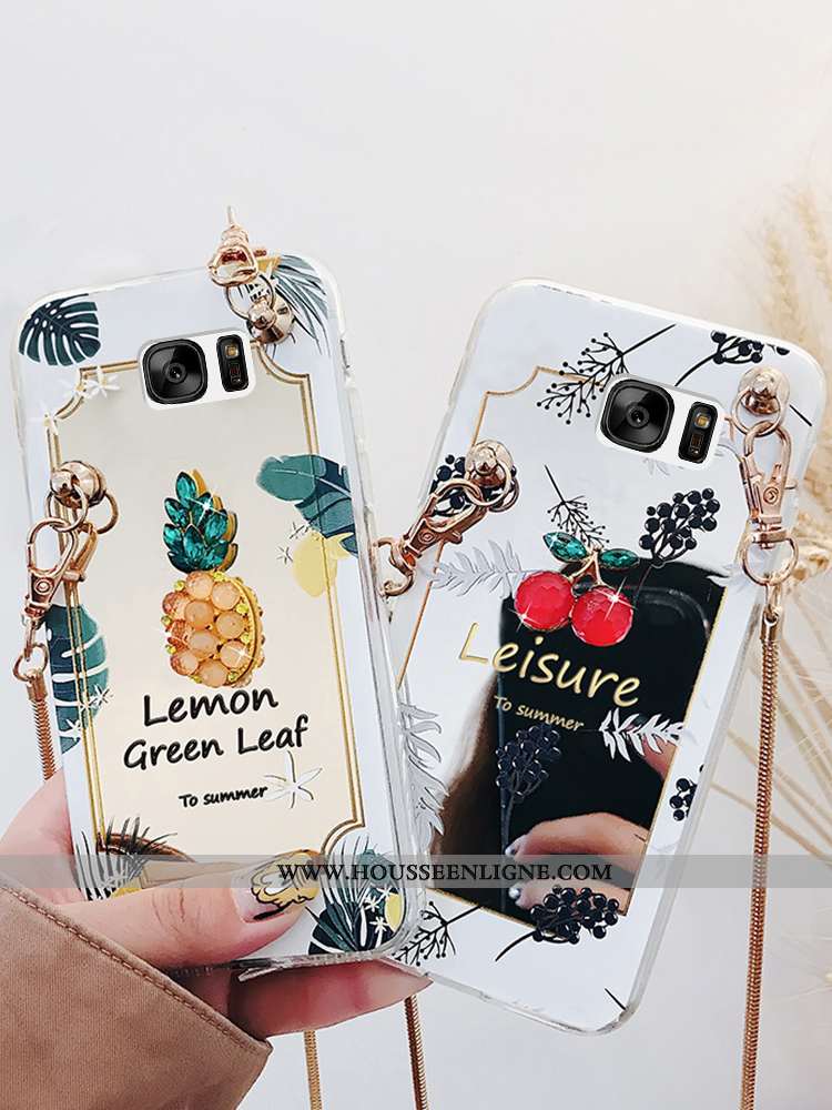 Étui Samsung Galaxy S6 Edge Chaîne Tendance Miroir Or Protection Petit Téléphone Portable Doré