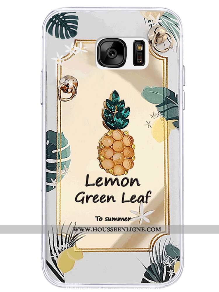 Étui Samsung Galaxy S6 Edge Chaîne Tendance Miroir Or Protection Petit Téléphone Portable Doré