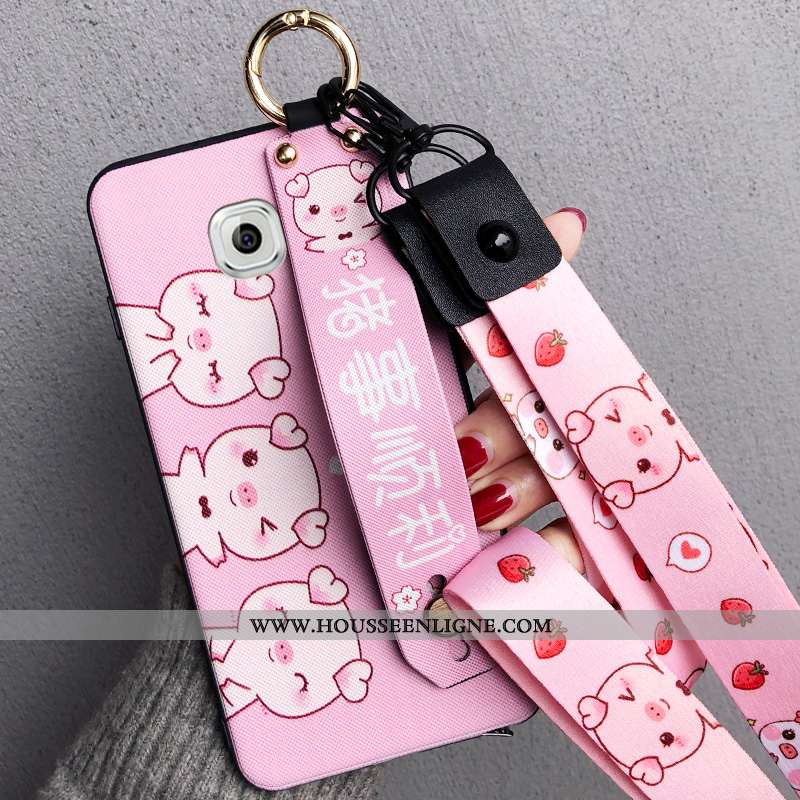 Étui Samsung Galaxy S6 Edge Dessin Animé Charmant Tout Compris Protection Incassable Créatif Net Rou