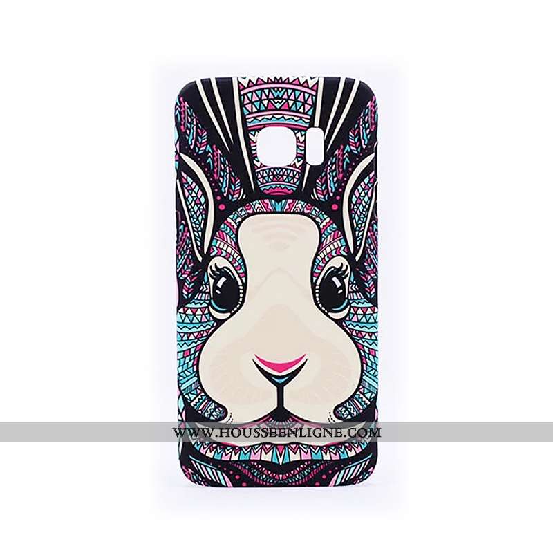 Étui Samsung Galaxy S6 Edge Délavé En Daim Gaufrage Noir Protection Téléphone Portable Tendance Lumi