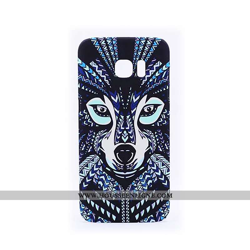 Étui Samsung Galaxy S6 Edge Délavé En Daim Gaufrage Noir Protection Téléphone Portable Tendance Lumi