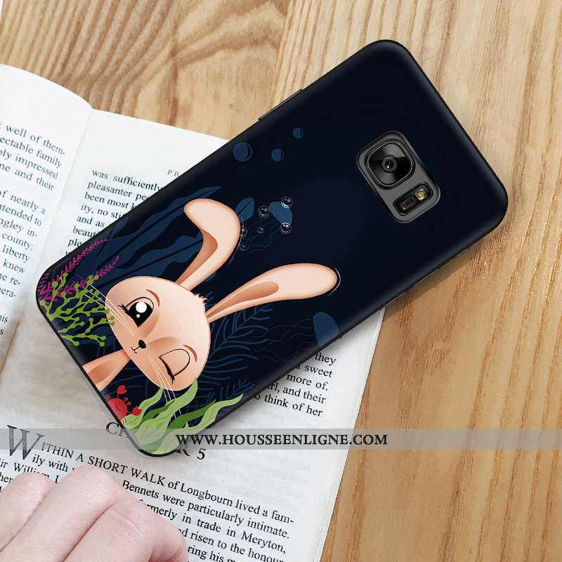 Étui Samsung Galaxy S6 Edge Fluide Doux Silicone Animal Charmant Peinture Coque Dessin Animé Noir