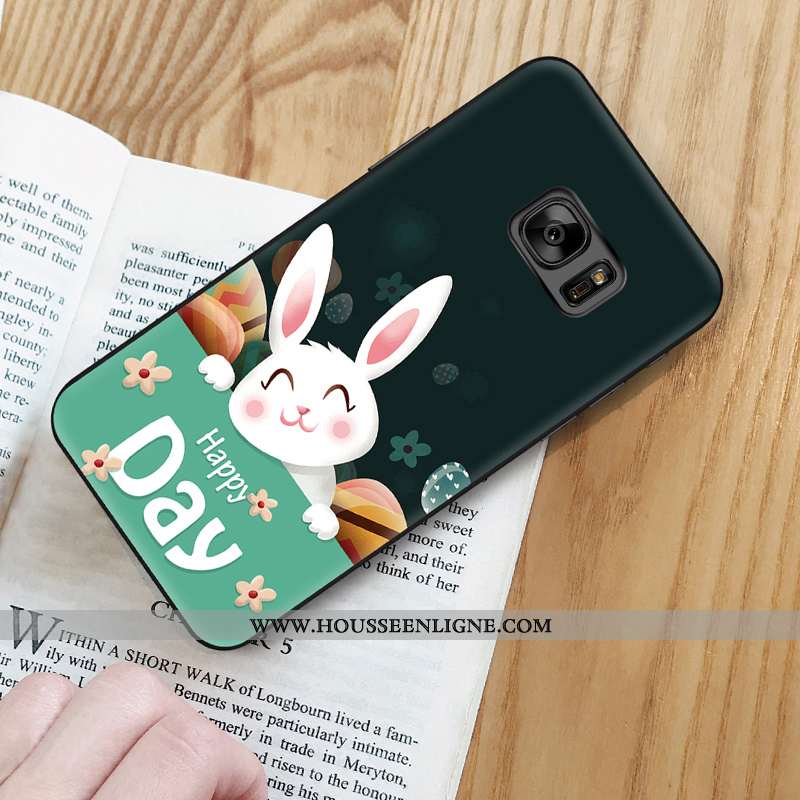 Étui Samsung Galaxy S6 Edge Fluide Doux Silicone Animal Charmant Peinture Coque Dessin Animé Noir