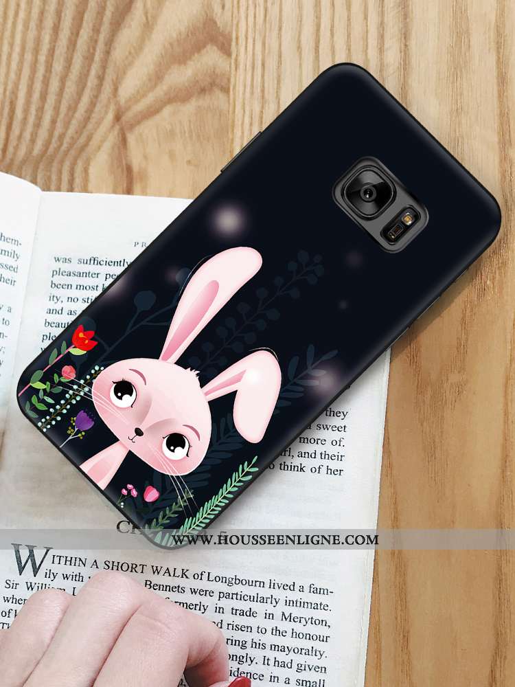 Étui Samsung Galaxy S6 Edge Fluide Doux Silicone Animal Charmant Peinture Coque Dessin Animé Noir