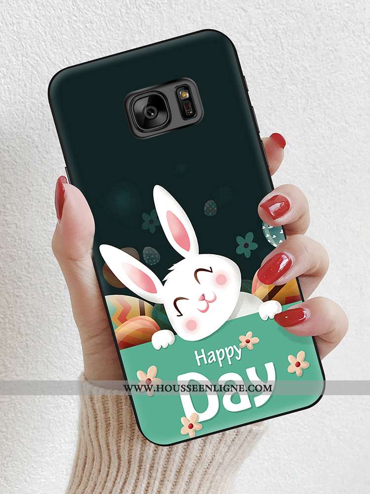 Étui Samsung Galaxy S6 Edge Fluide Doux Silicone Animal Charmant Peinture Coque Dessin Animé Noir