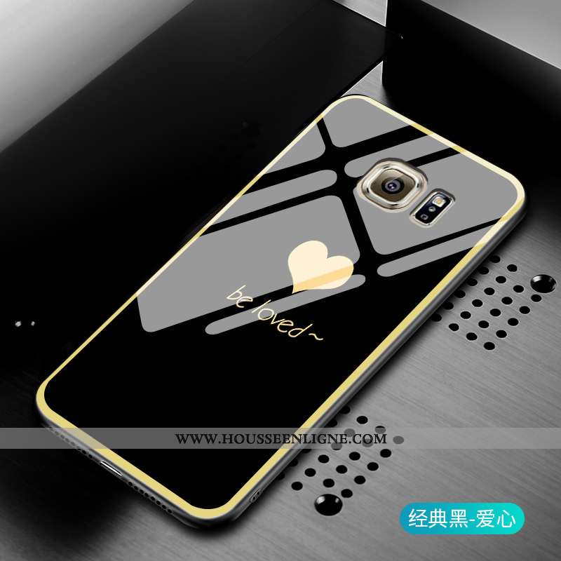 Étui Samsung Galaxy S6 Edge Mode Protection Tout Compris Verre Petit Simple Coque Verte