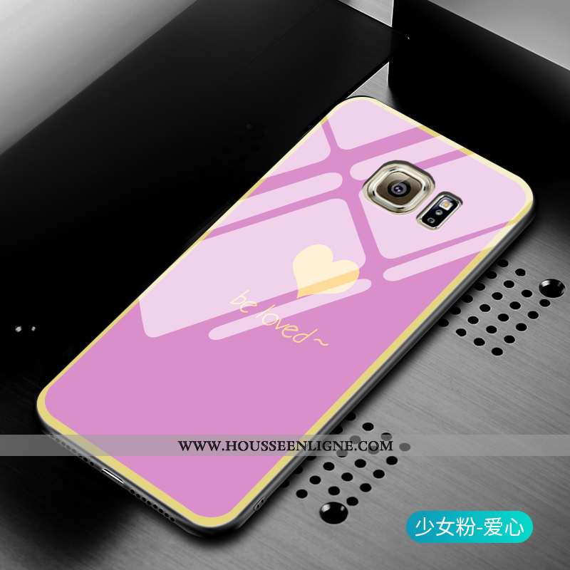 Étui Samsung Galaxy S6 Edge Mode Protection Tout Compris Verre Petit Simple Coque Verte
