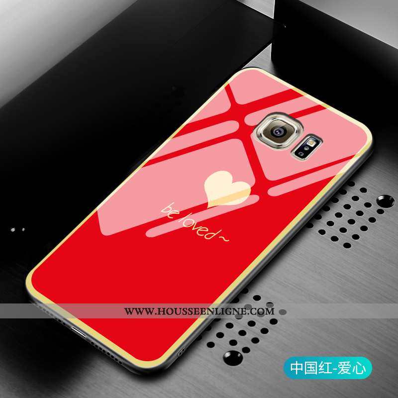 Étui Samsung Galaxy S6 Edge Mode Protection Tout Compris Verre Petit Simple Coque Verte
