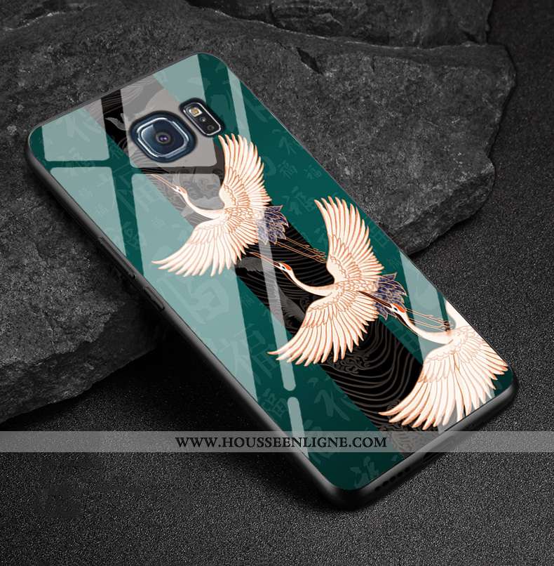 Étui Samsung Galaxy S6 Edge Protection Verre Bleu Marin Étoile Nouveau Miroir Bleu Foncé