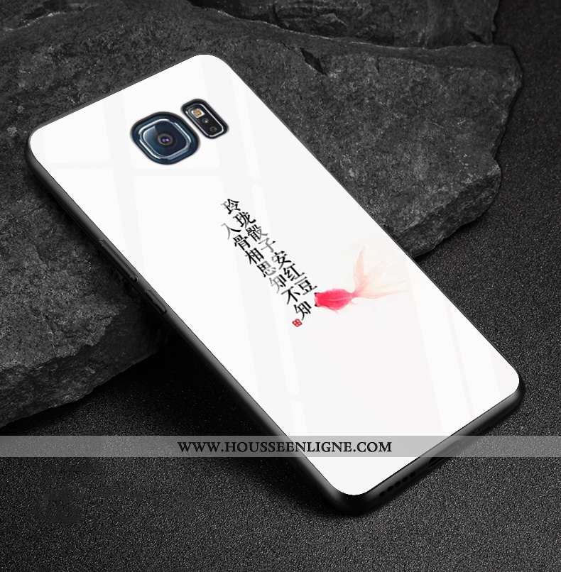 Étui Samsung Galaxy S6 Edge Protection Verre Bleu Marin Étoile Nouveau Miroir Bleu Foncé