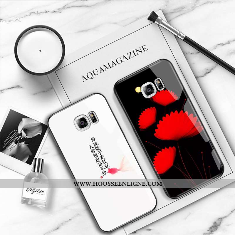 Étui Samsung Galaxy S6 Edge Protection Verre Bleu Marin Étoile Nouveau Miroir Bleu Foncé