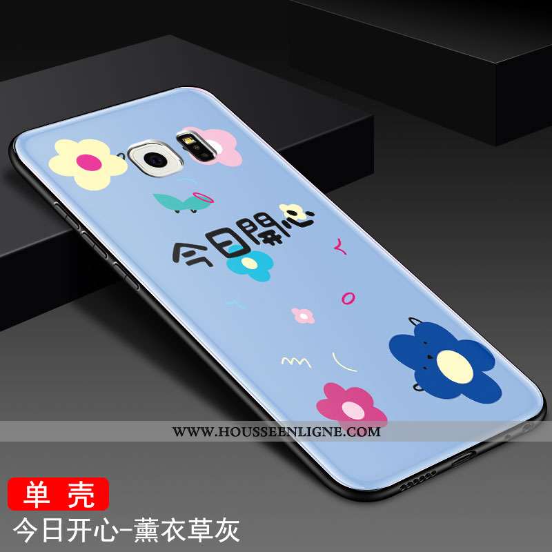 Étui Samsung Galaxy S6 Edge Protection Verre Coque Dessin Animé Tout Compris Personnalité Verte