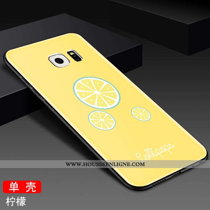 Étui Samsung Galaxy S6 Edge Protection Verre Coque Dessin Animé Tout Compris Personnalité Verte