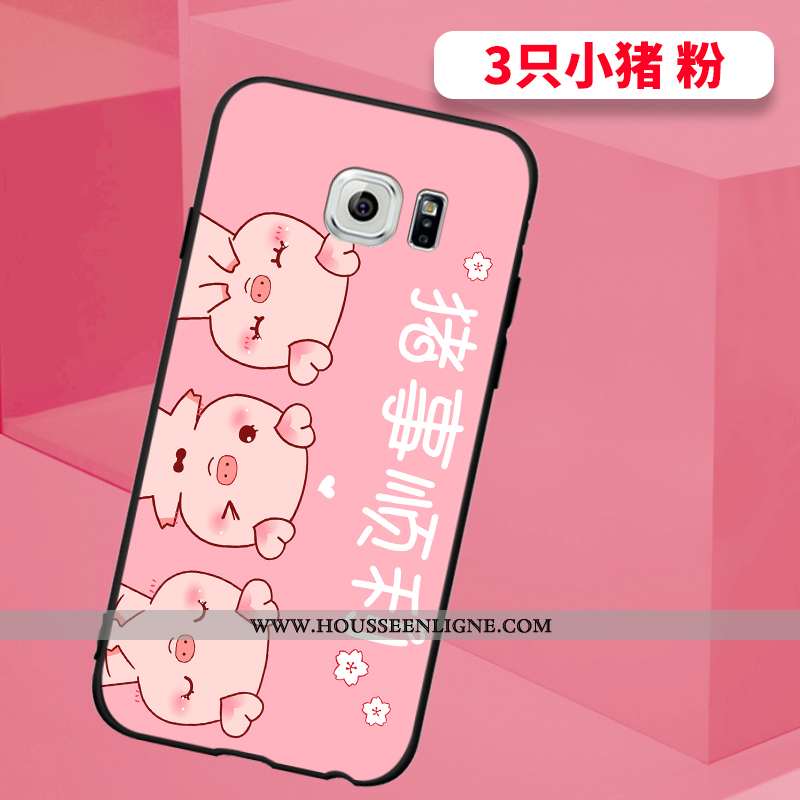 Étui Samsung Galaxy S6 Edge Silicone Mode Délavé En Daim Cou Suspendu Personnalité Protection Bleu