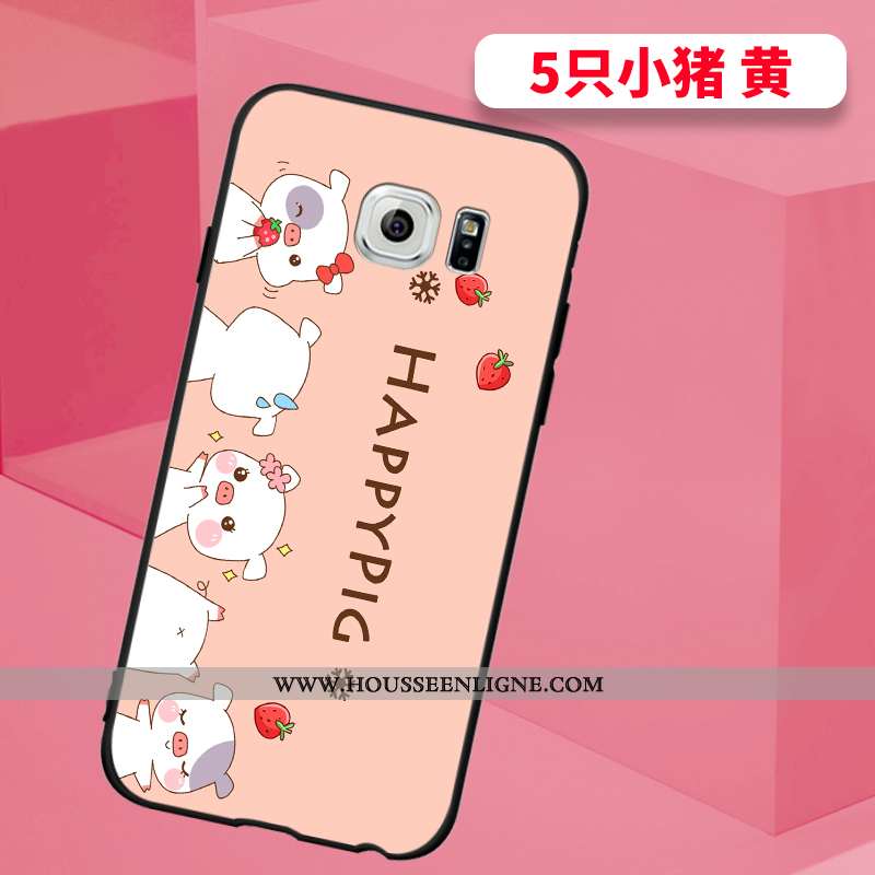 Étui Samsung Galaxy S6 Edge Silicone Mode Délavé En Daim Cou Suspendu Personnalité Protection Bleu