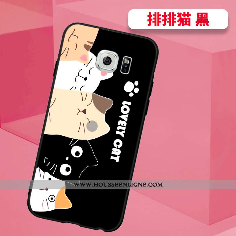 Étui Samsung Galaxy S6 Edge Silicone Mode Délavé En Daim Cou Suspendu Personnalité Protection Bleu