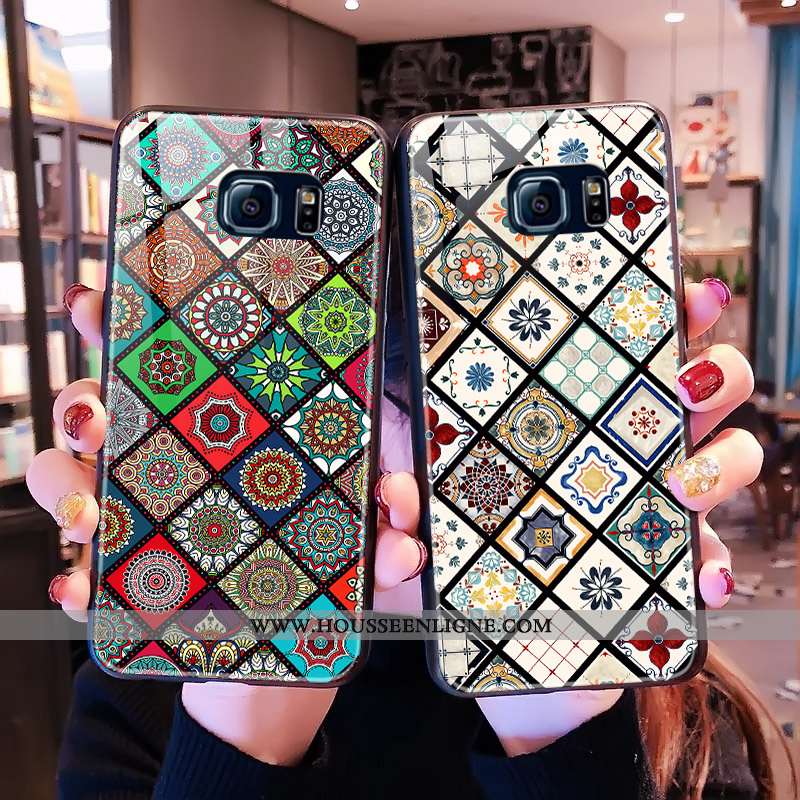 Étui Samsung Galaxy S6 Edge Verre Téléphone Portable Incassable Coque Rose Tout Compris Or