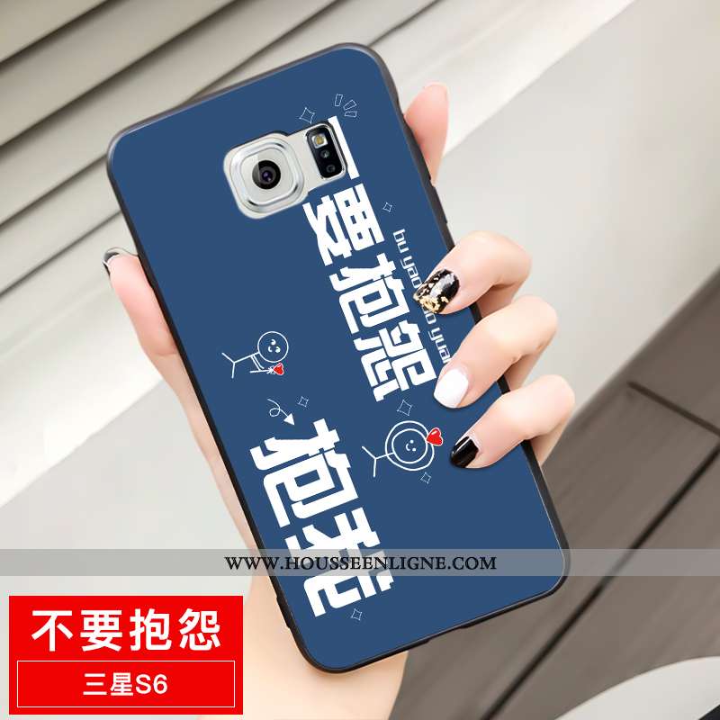 Étui Samsung Galaxy S6 Fluide Doux Silicone Tout Compris Délavé En Daim Dessin Animé Amoureux Créati