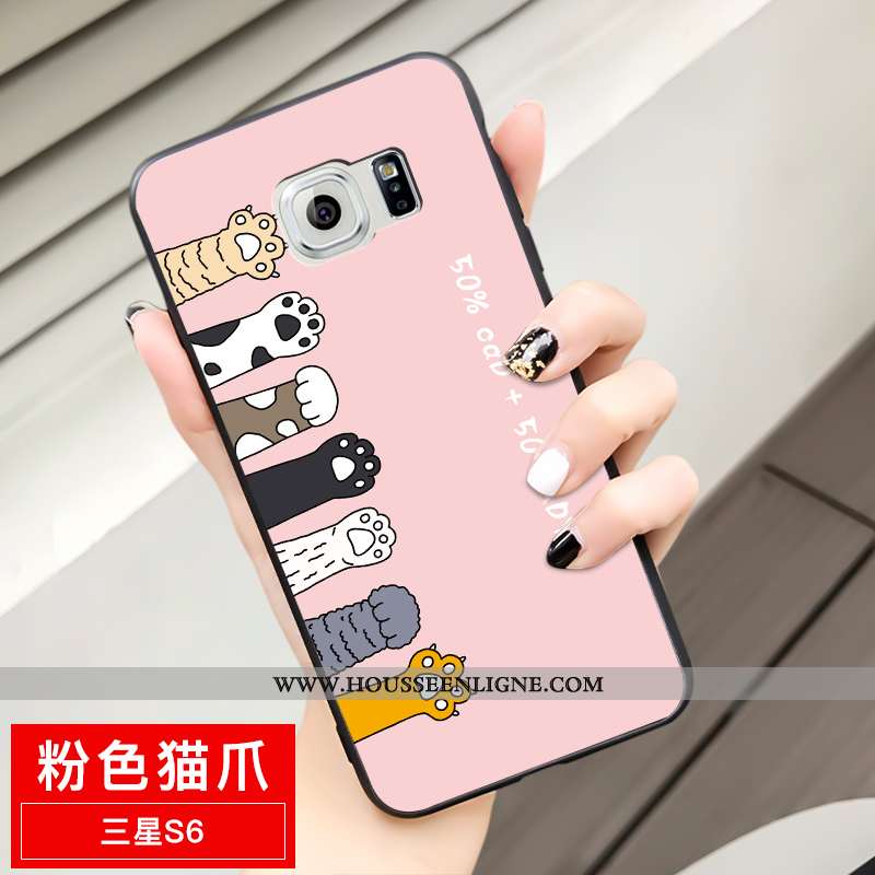 Étui Samsung Galaxy S6 Fluide Doux Silicone Tout Compris Délavé En Daim Dessin Animé Amoureux Créati