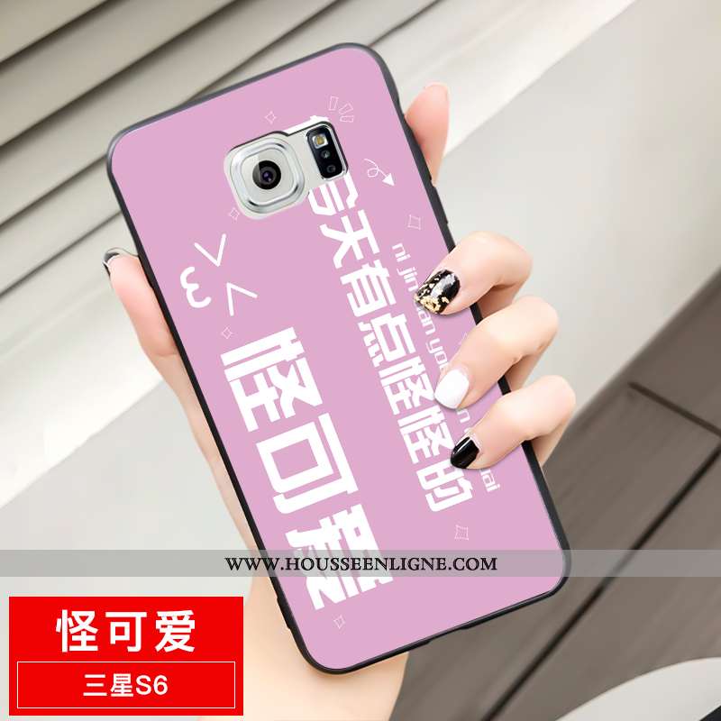 Étui Samsung Galaxy S6 Fluide Doux Silicone Tout Compris Délavé En Daim Dessin Animé Amoureux Créati