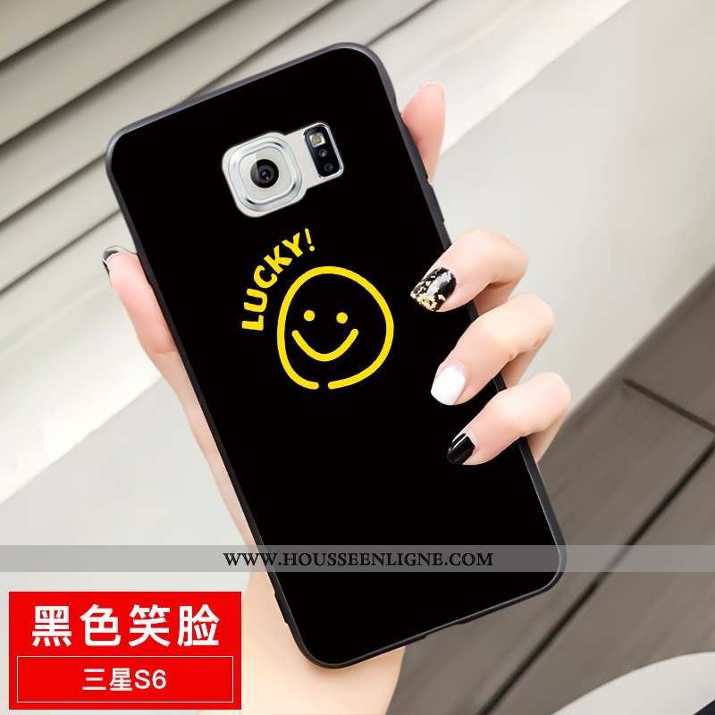 Étui Samsung Galaxy S6 Fluide Doux Silicone Tout Compris Délavé En Daim Dessin Animé Amoureux Créati