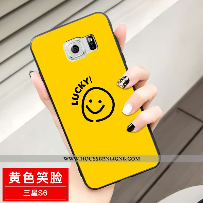 Étui Samsung Galaxy S6 Fluide Doux Silicone Tout Compris Délavé En Daim Dessin Animé Amoureux Créati