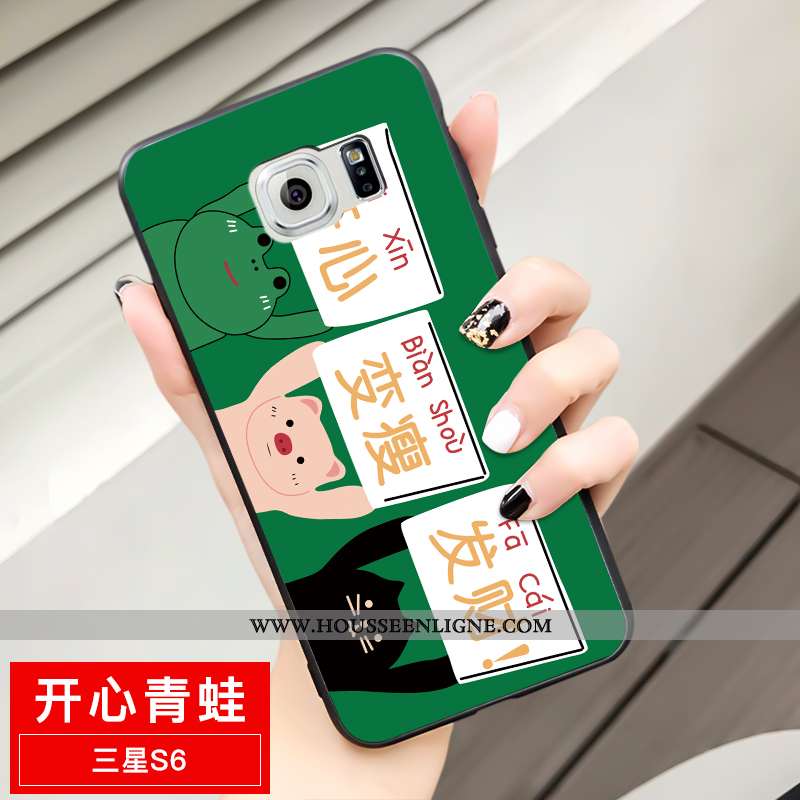 Étui Samsung Galaxy S6 Fluide Doux Silicone Tout Compris Délavé En Daim Dessin Animé Amoureux Créati