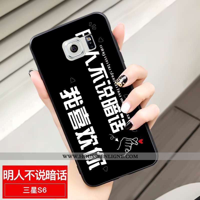 Étui Samsung Galaxy S6 Fluide Doux Silicone Tout Compris Délavé En Daim Dessin Animé Amoureux Créati
