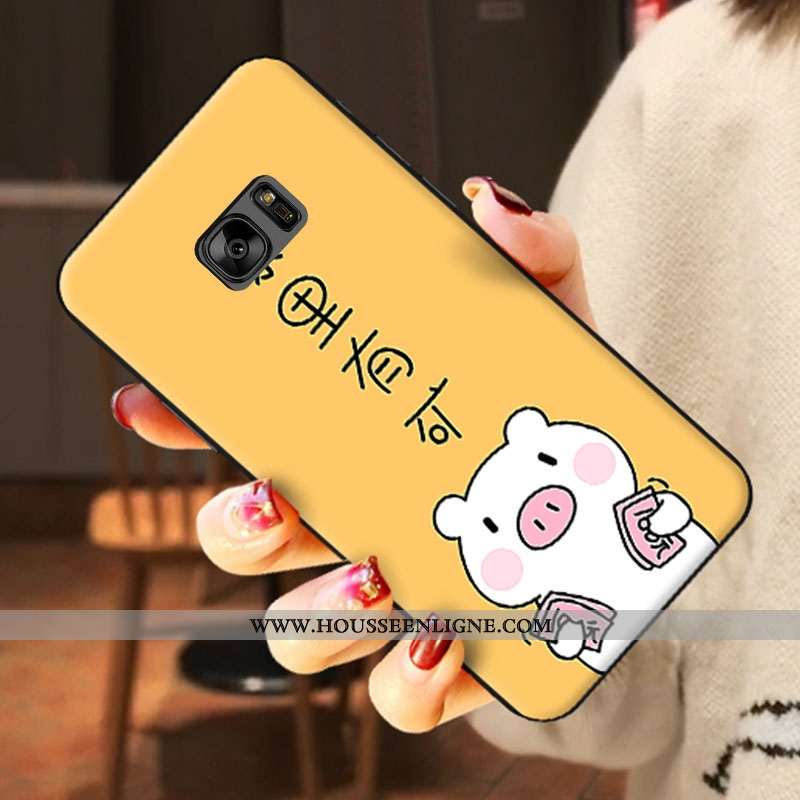 Étui Samsung Galaxy S6 Silicone Dessin Animé Amoureux Téléphone Portable Fluide Doux Étoile Blanche
