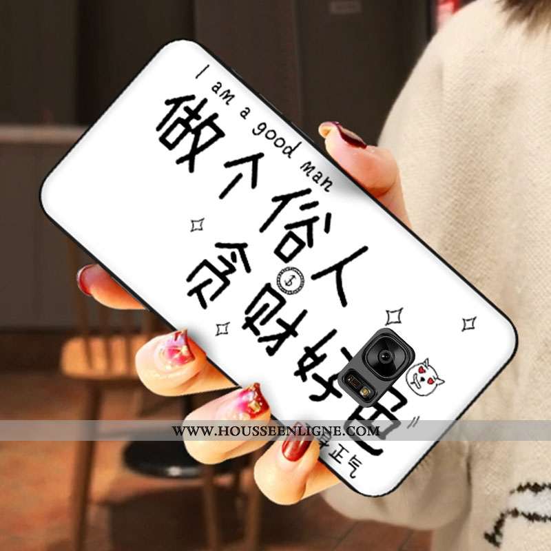 Étui Samsung Galaxy S6 Silicone Dessin Animé Amoureux Téléphone Portable Fluide Doux Étoile Blanche